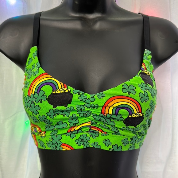 MeUndies St. Patrick’s Day Ruched Bralette - Size Large - Picture 1 of 4